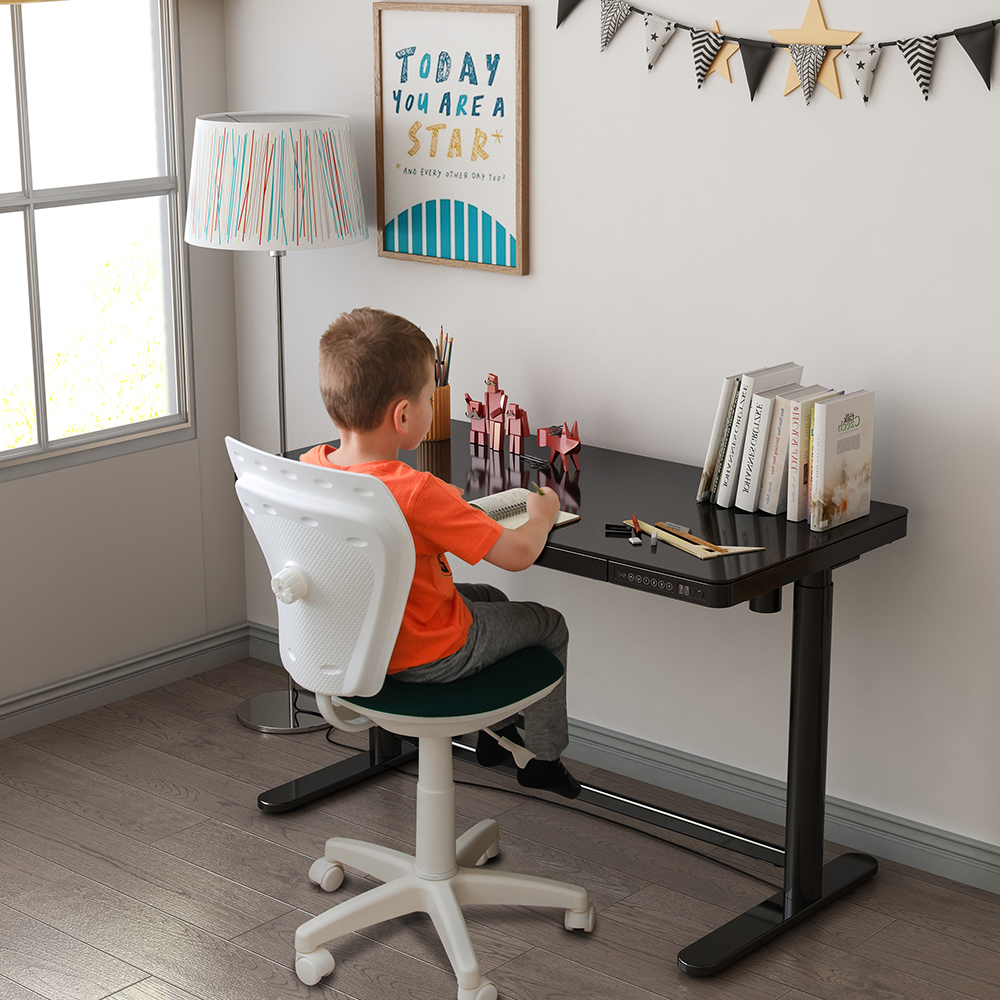 ET118-N GlassTabletop Electric Height Adjustable Standing Desk