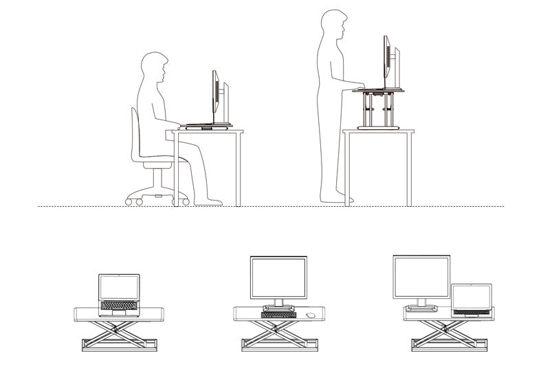 SDC-B30 Workstation Adjustable Wooden Desktop Stand