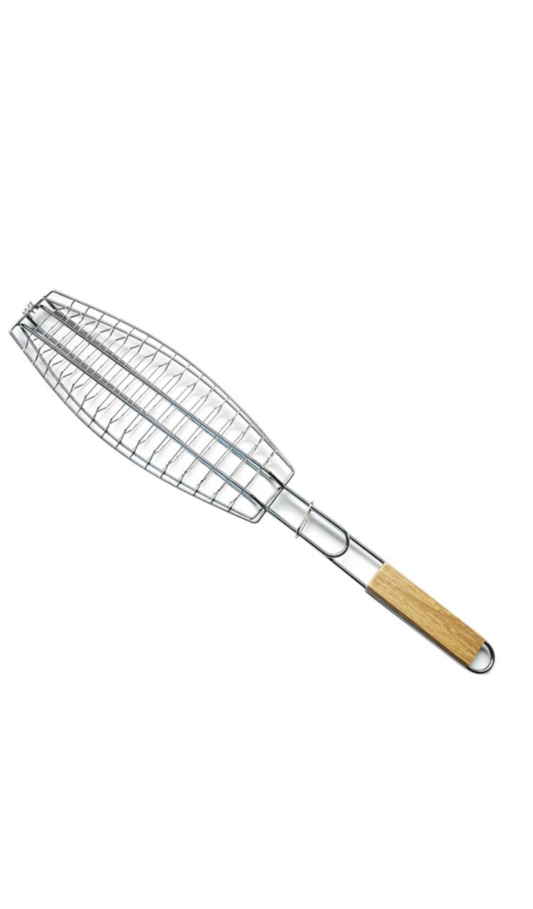 Stainless Steel BBQ Fish Grill With Stainless Steel Handle