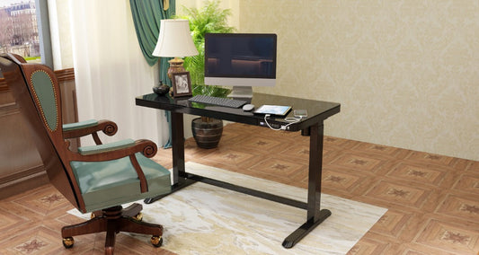 ET118-N GlassTabletop Electric Height Adjustable Standing Desk