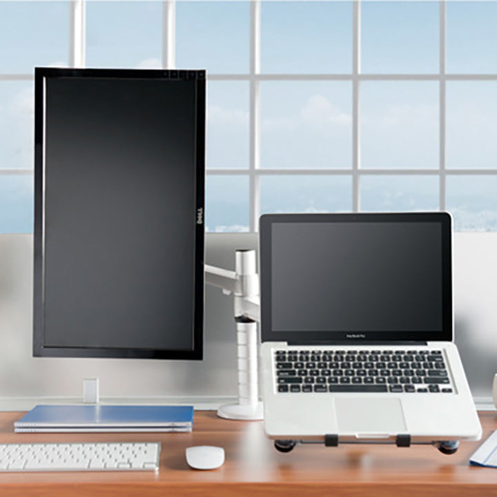 Adjustable Dual Monitor Arm with Laptop/Notebook Holder