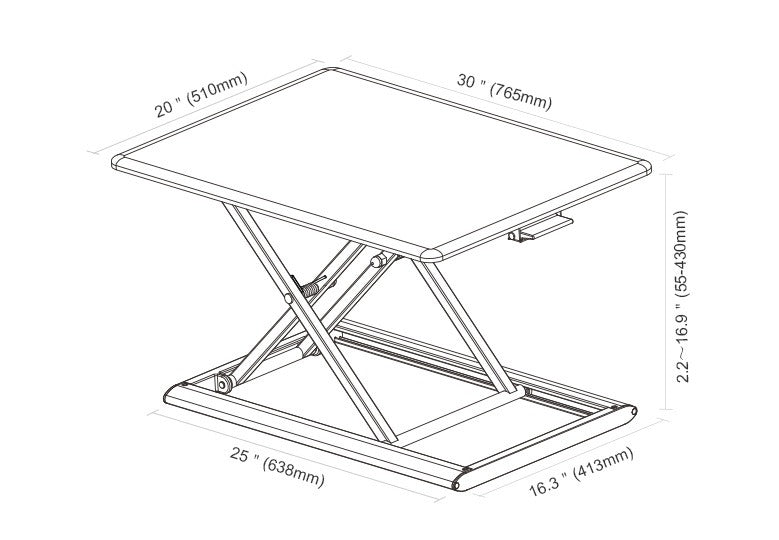 SDC-B30 Workstation Adjustable Wooden Desktop Stand
