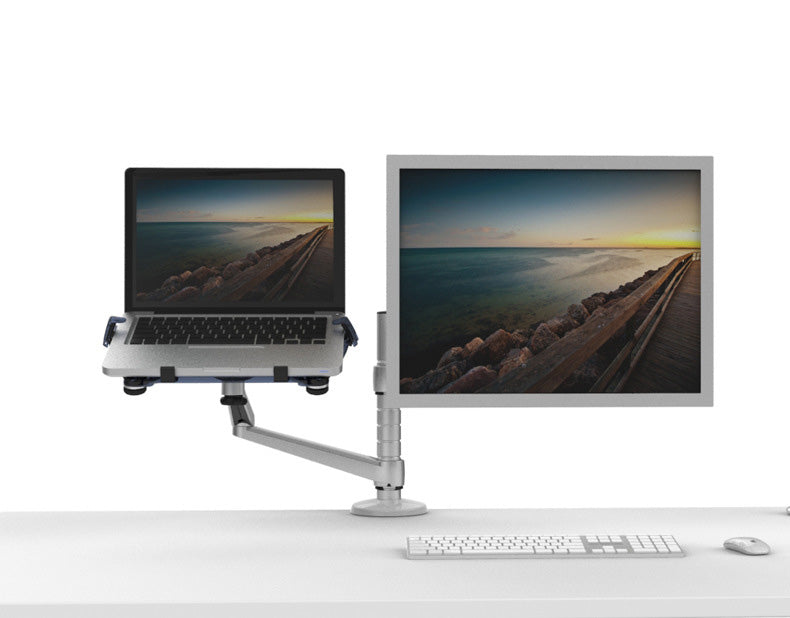 Adjustable Dual Monitor Arm with Laptop/Notebook Holder