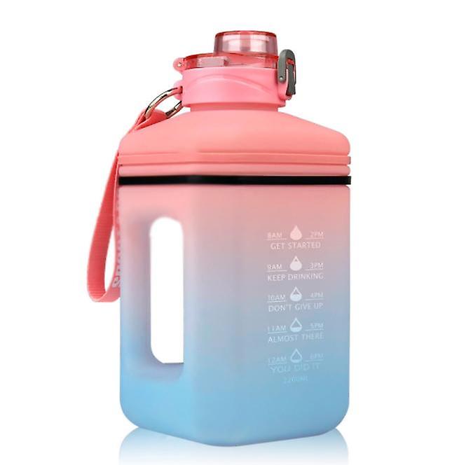 2 Litre Leak Proof Water Bottle With Straw - Multicolor