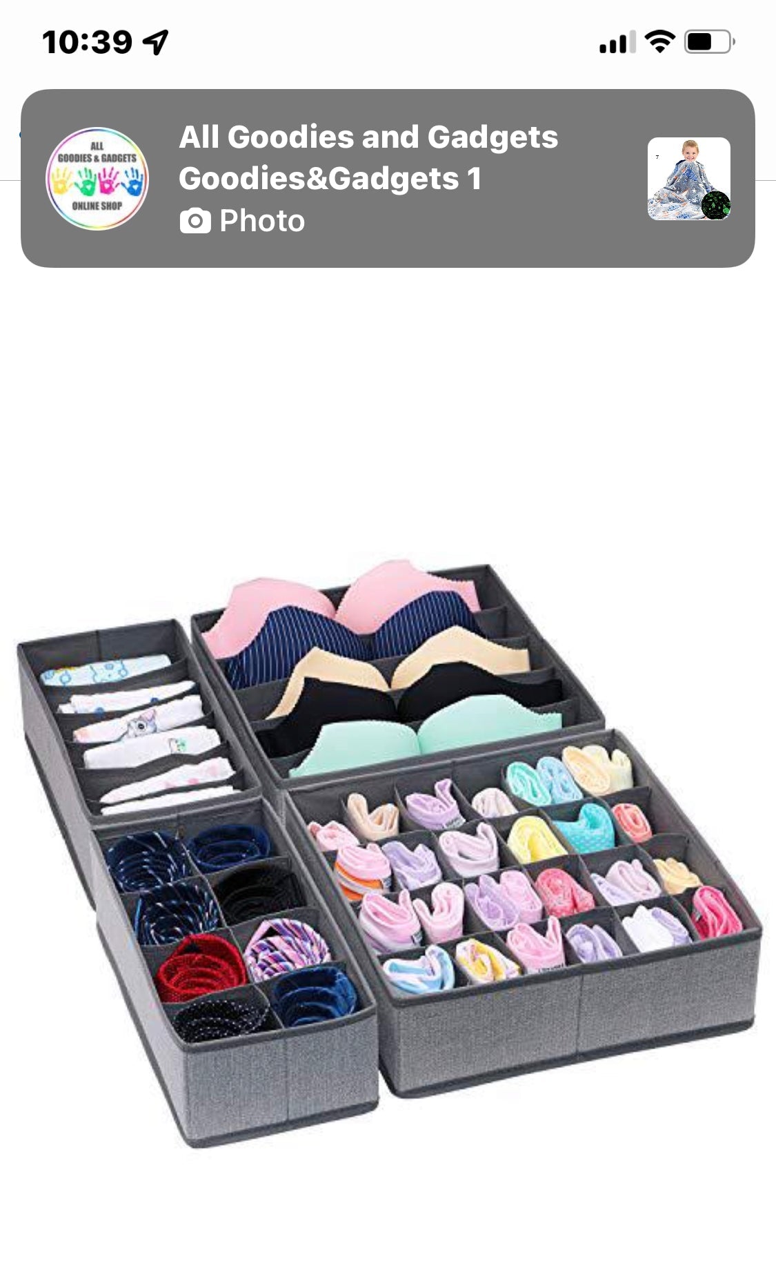 Under Garment Organiser 4pc