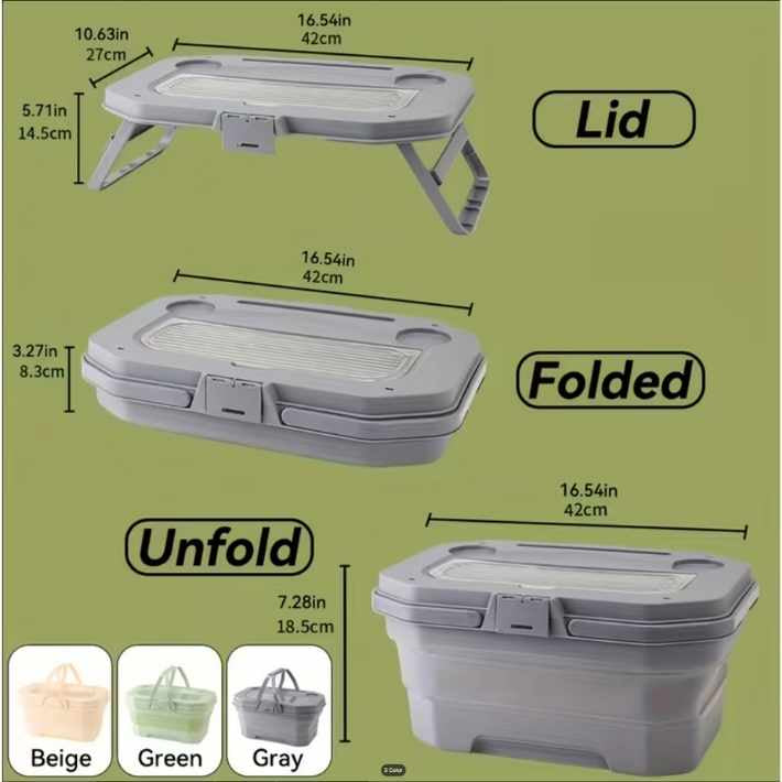 MHome Collapsable Picnic Basket/Cooler Combo-Various Colours