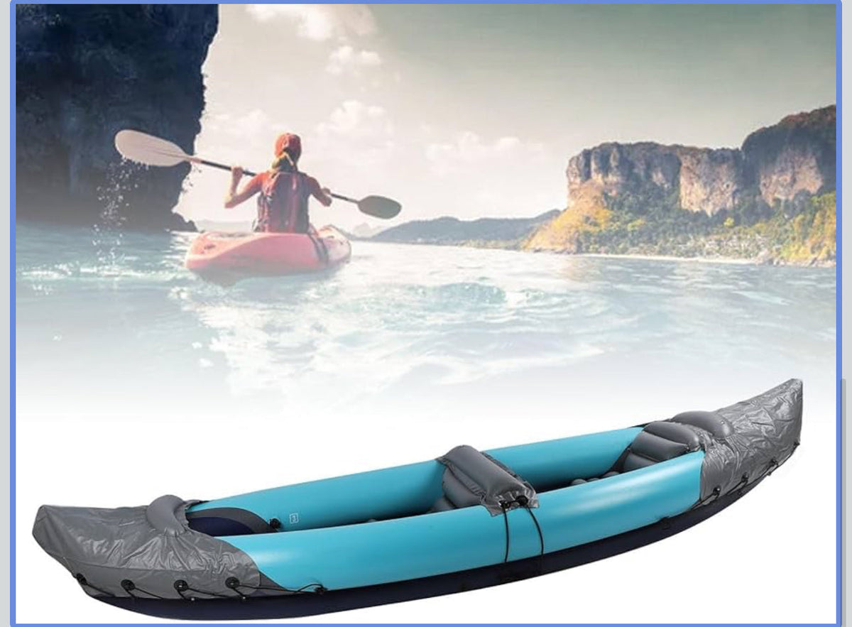 2 Person Inflatable Kayak Set, Thickened PVC Inflatable Canoe With Inflatable Seat Cushion, Hand Pump, Kayak Paddles & Storage Carry Bag, Foldable Kayak For Adults, Kids- Various Options