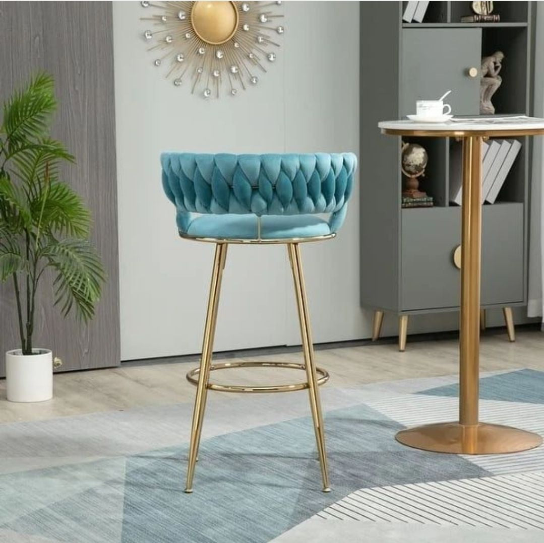 Bar Stools with Back and Footrest Counter Height Bar Chairs - Various Colours