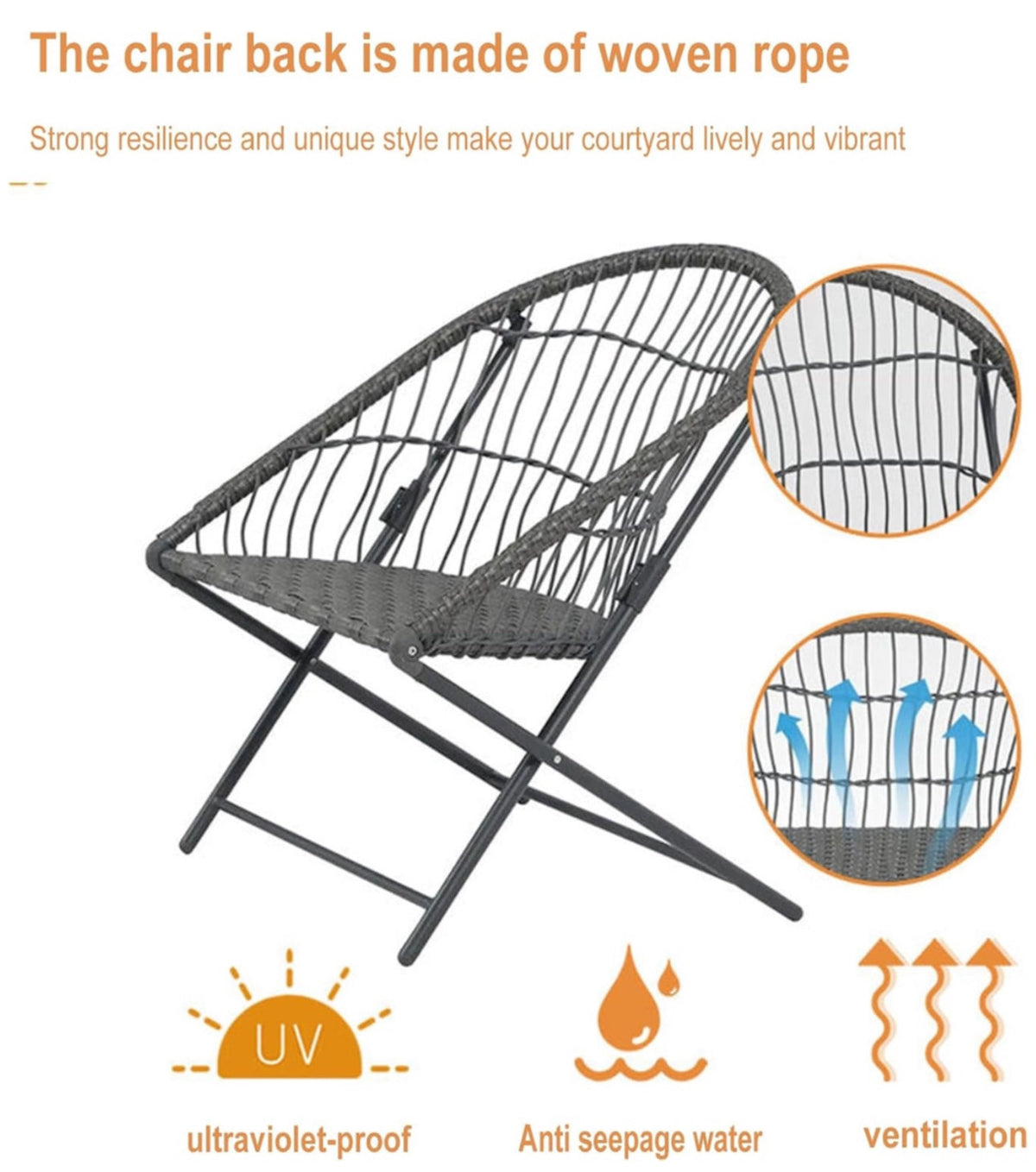 MFurn Rattan Indoor & Outdoor Chairs and Round Table – 3 Piece Set