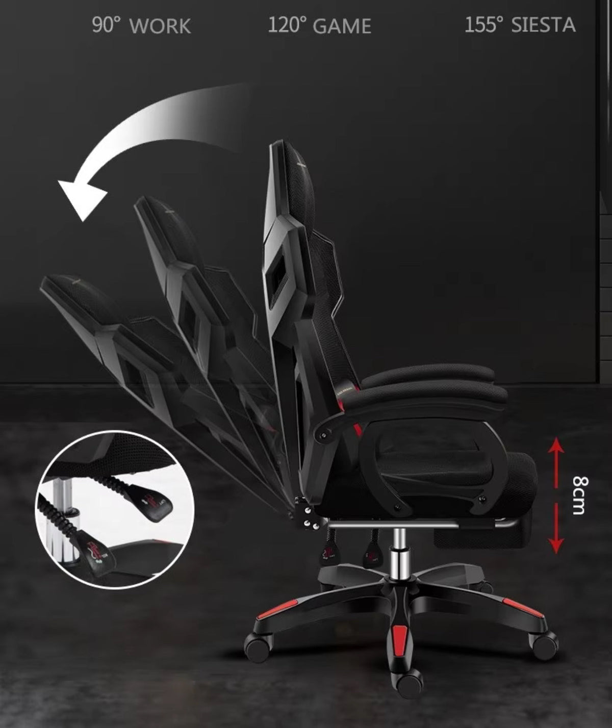 Gaming Chair Ergonomic High Back Swivel Desk Chair with Massage Lumbar Support Office Chair-Various Options Only Available For PreOrder Sales!