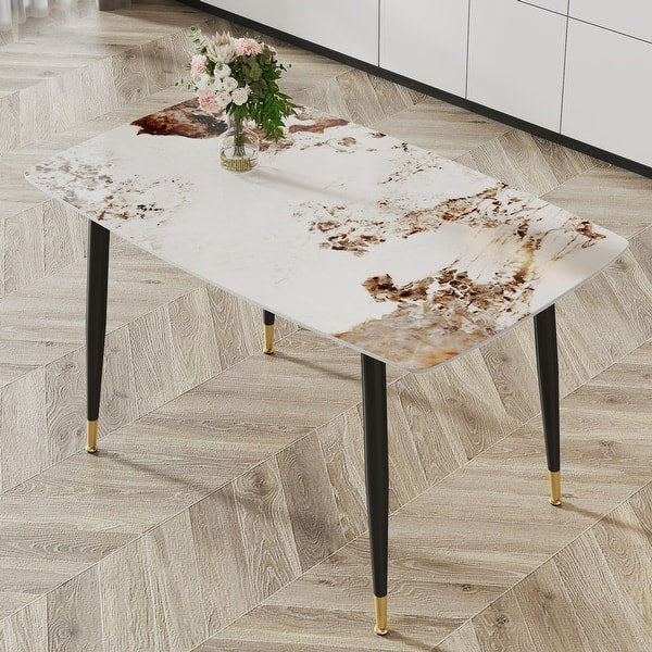 MFurn Trendy Marble Sintered Top Dining Table & Chair 5pc Set