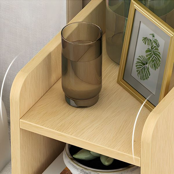 MFurn Contemporary Bedside  Wooden Table with 2 Drawer and Open Shelf Modern Bedroom Storage Cabinet Living Room Furniture-Various Colours