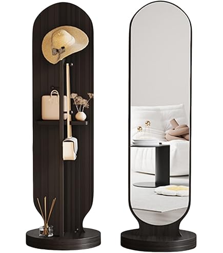 MHome Beauty Rotating Full-Length Mirror With Hidden Storage
