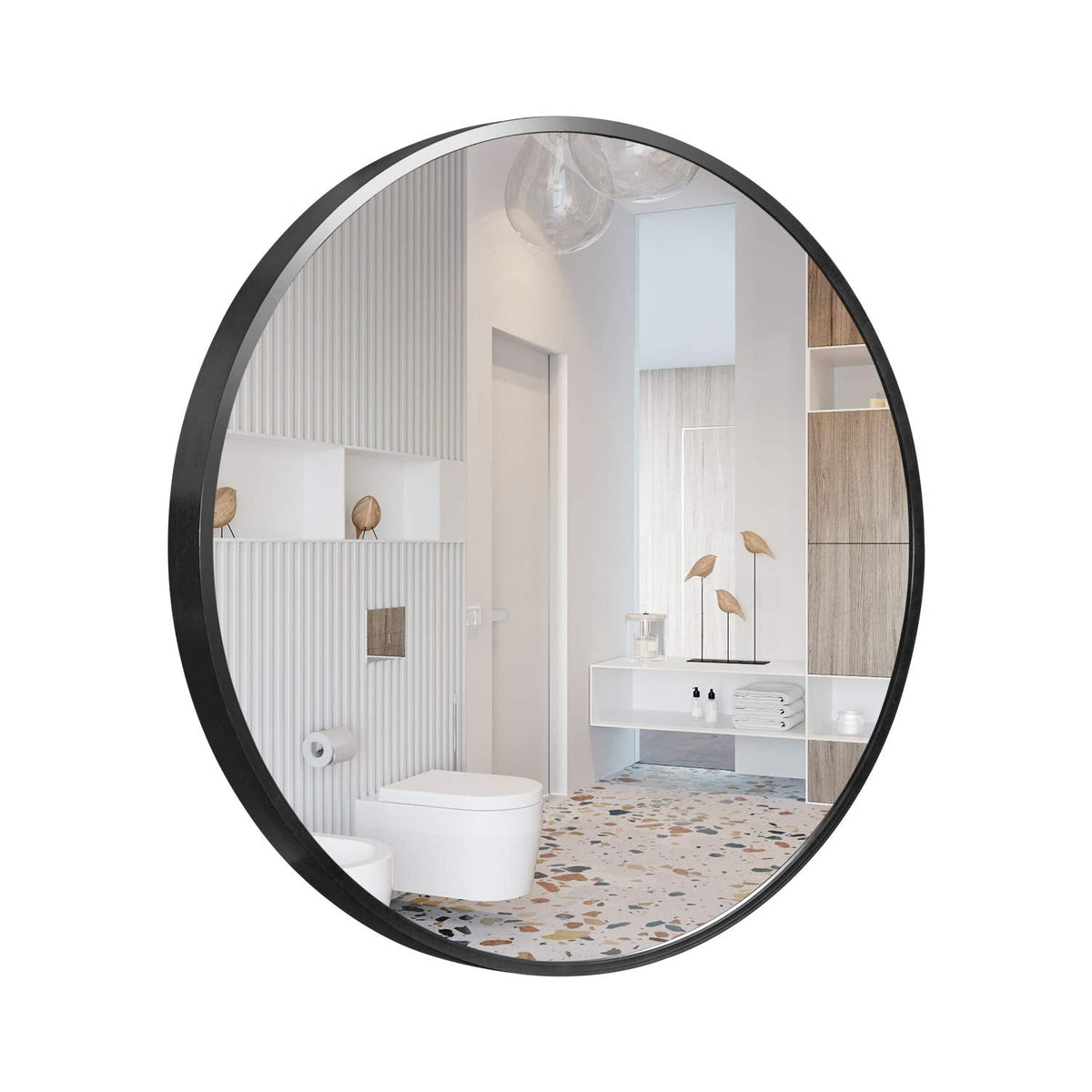 Hanging Aluminum Alloy Metal Frame Mirrors for Wall Decorative 60X60CM