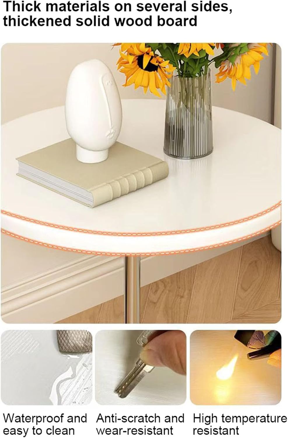 MFurn Tripod Steel Frame Round Tea Table Modern Side Table | Multiple Colours Available