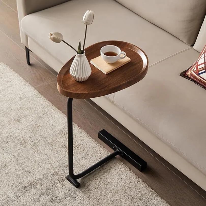 MFurn C-Shaped Side Table with Waterdrop Groove – Compact Sofa & Bed Table