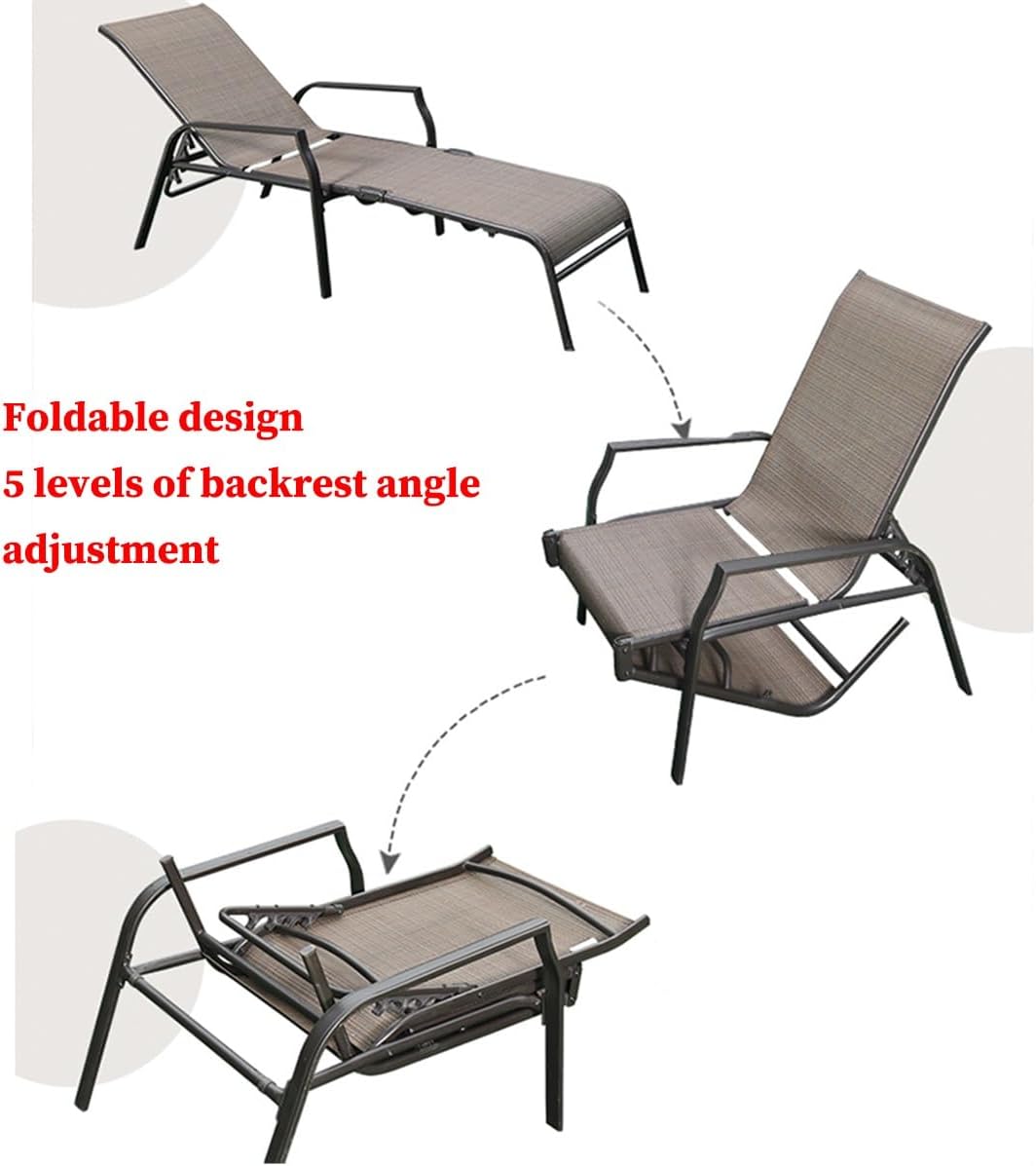 MFurn SunGod 2-Piece Chaise Lounge Set – 5-Position Folding Outdoor Recliners