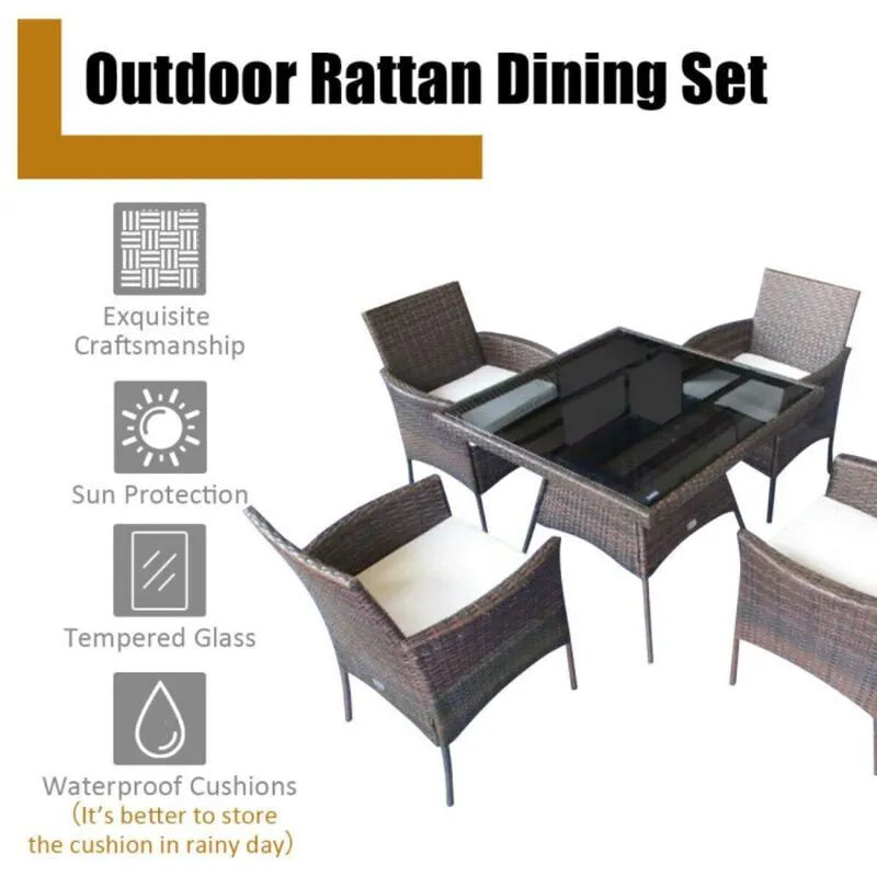 Nova 5-pc outdoor wicker set