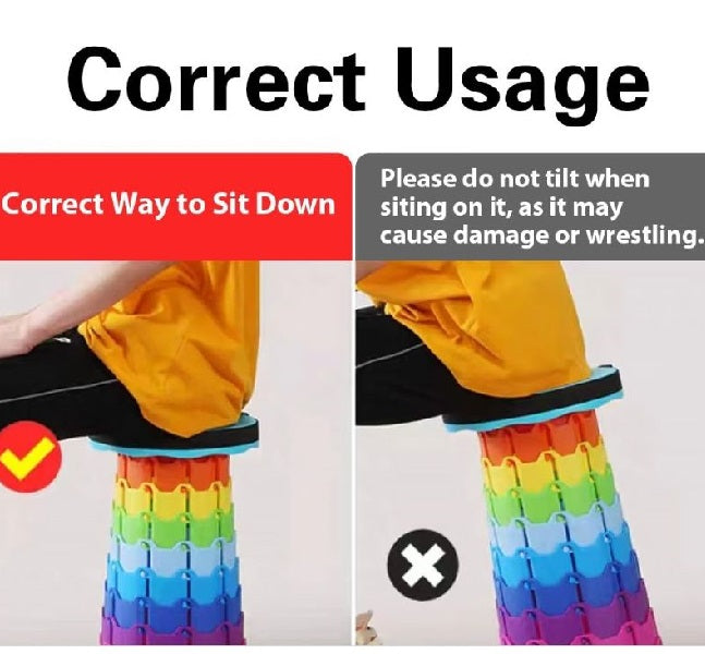 MHome Portable Folding Telescopic Stool Rainbow Colour