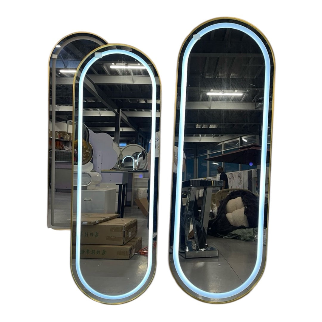 Modern Full Length LED Mirror Gold Only