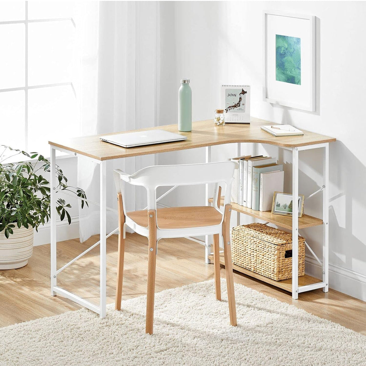 MFurn L-Shaped Foldable Computer & Gaming Desk – Corner Workstation