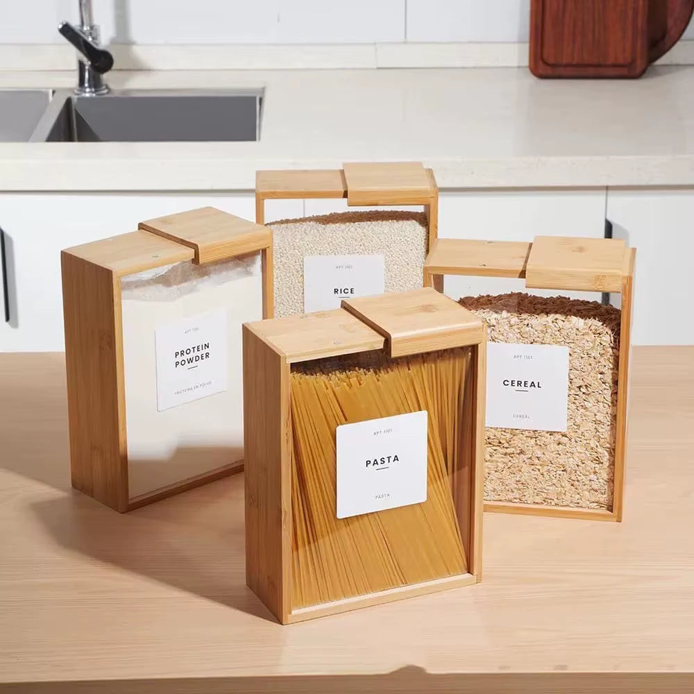 MHome Bamboo Dry Storage Container – Airtight Food Storage