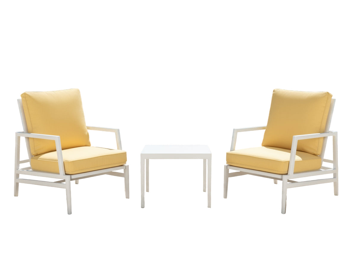 MFurn Daphne 3pc Aluminium Patio Sofa Set with Side Table – Various Colours