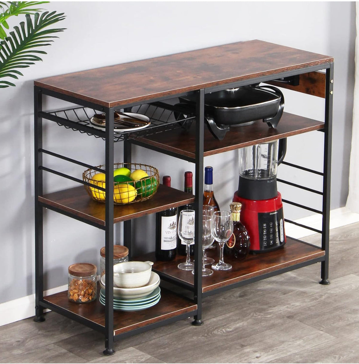 MFurn Multipurpose Wooden Vintage Style Storage Rack