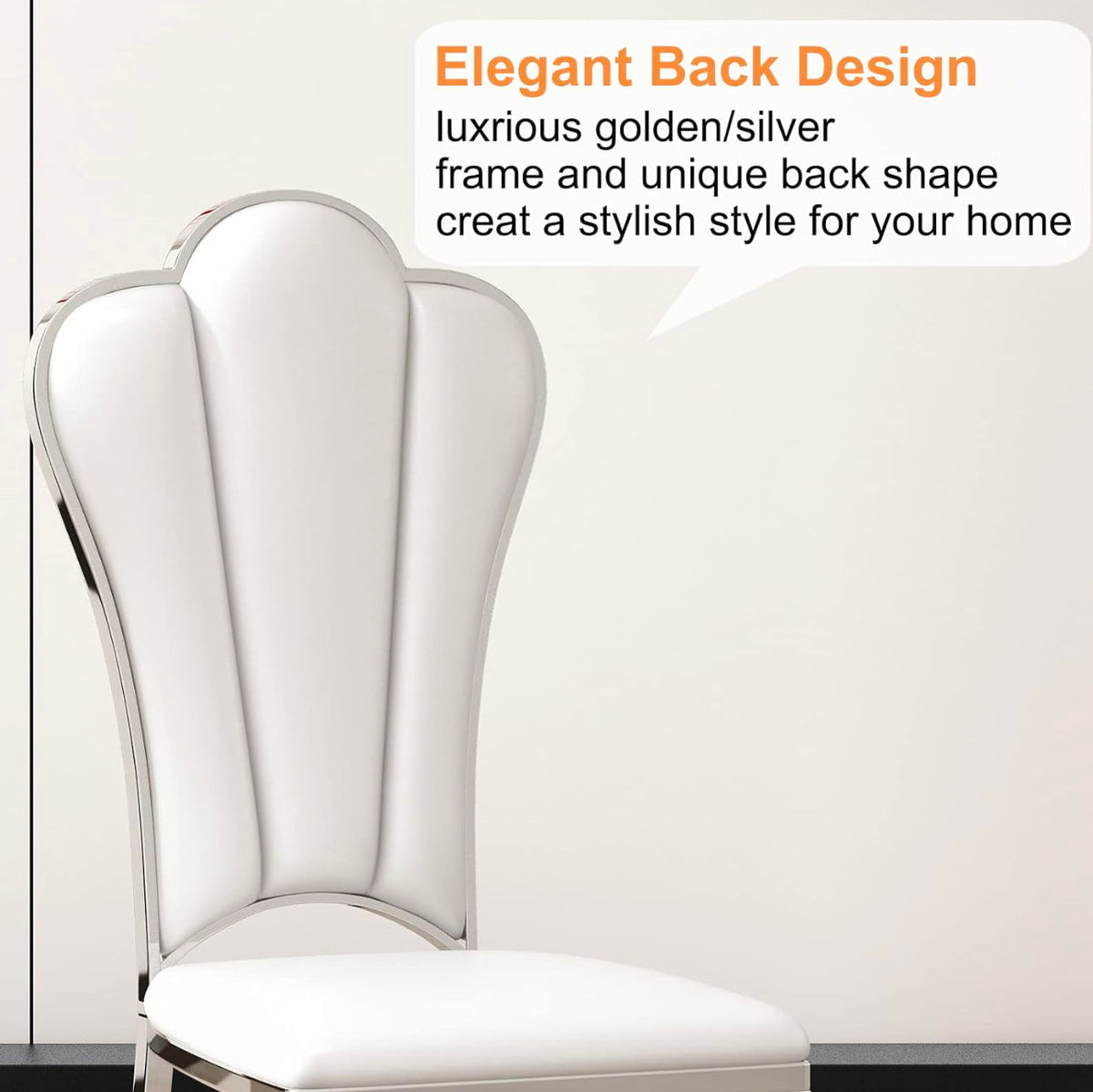 Modern Dining Chairs | Leatherette Dining Room Chairs with Stainless Steel Legs