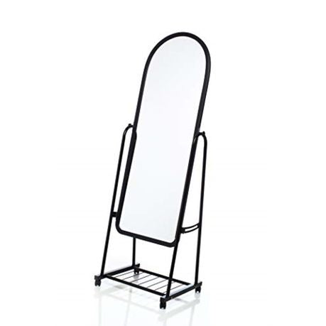 MHome Full Length Free Standing Mirror on Wheels – White or Black