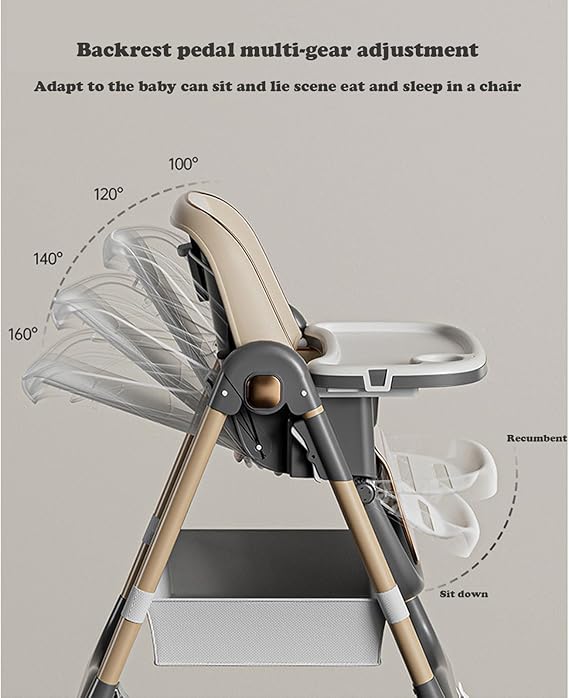 MBaby 3-in-1 Adjustable Baby High Chair – Reclining, Folding & Convertible