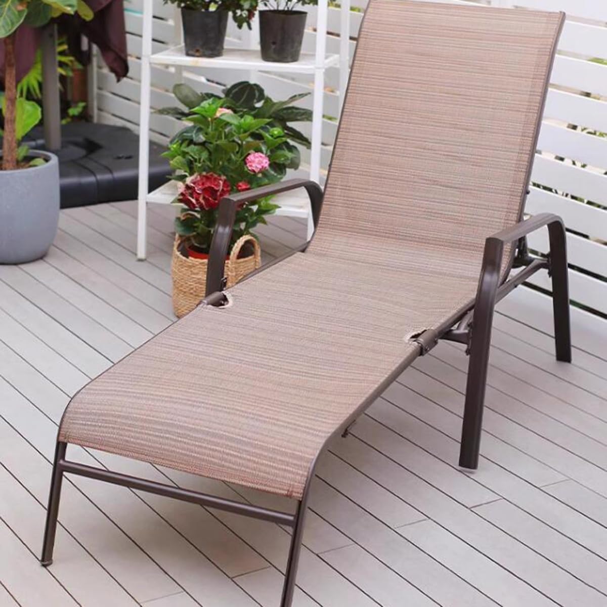MFurn SunGod 2-Piece Chaise Lounge Set – 5-Position Folding Outdoor Recliners
