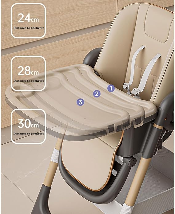 MBaby 3-in-1 Adjustable Baby High Chair – Reclining, Folding & Convertible