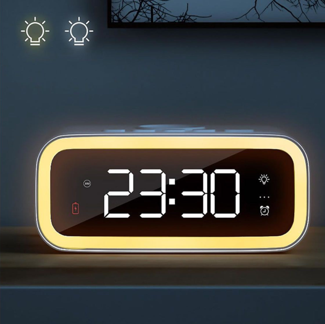 MTech Wireless Charging Smart Tabletop Alarm Clock