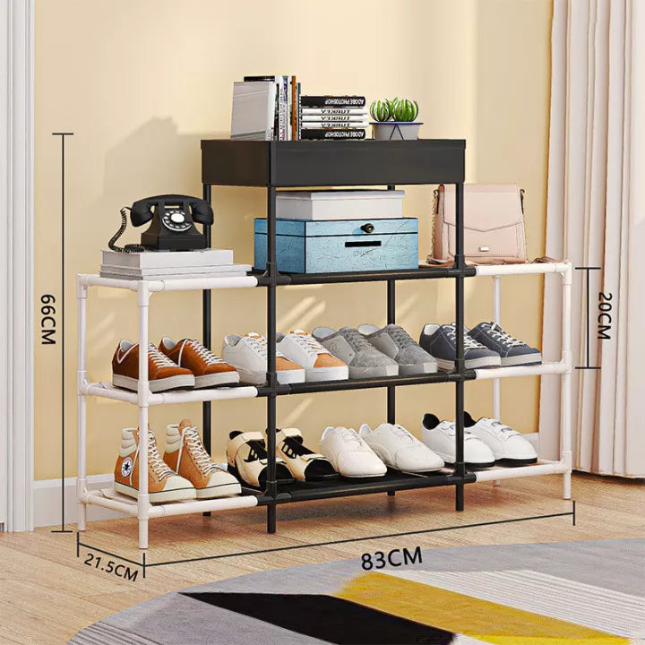 Metal Shoe Rack for Entryway & Closet – DIY Adjustable Shoe Organizer Shelf for Front Door, Garage, Hallway Storage