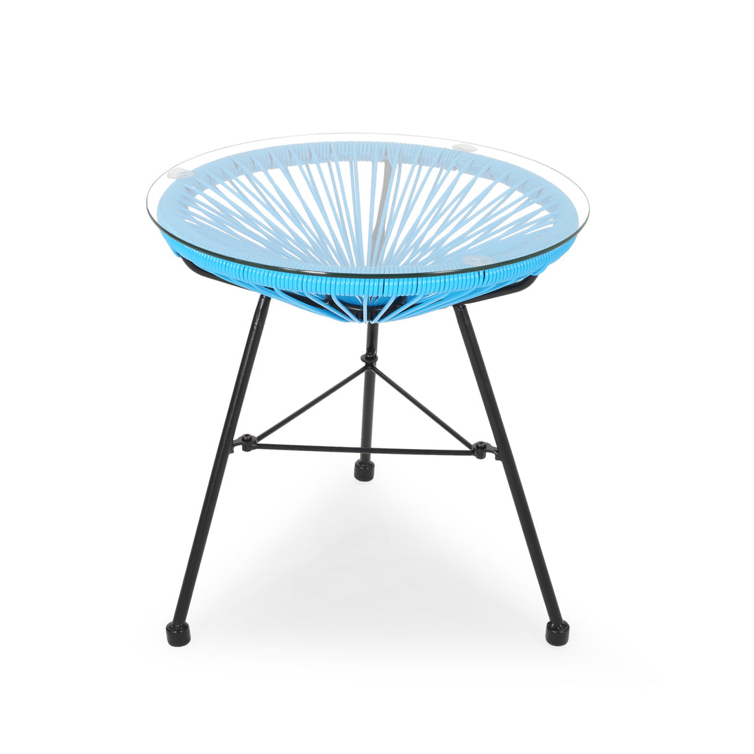MFurn Dante 3pc Acapulco Patio Bistro Set with Glass Table – Various Colours