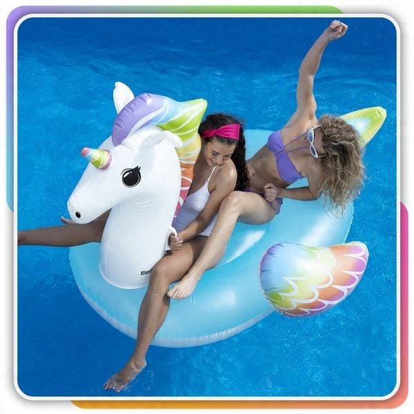 GIANT Pegasus Inflatable Mattress 224×159 cm – Pool & Beach Float with Handles