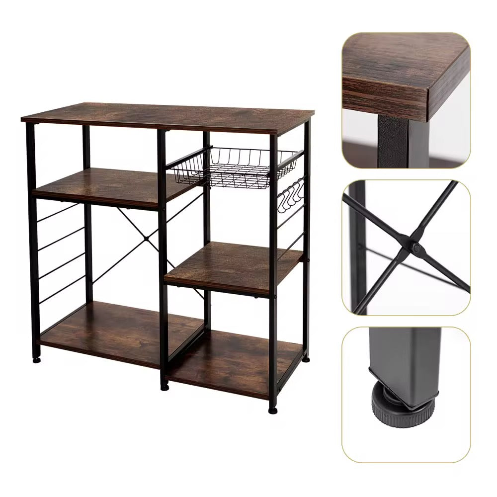 MFurn Multipurpose Wooden Vintage Style Storage Rack