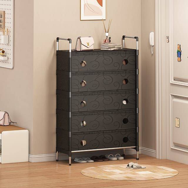 MHome Dust Proof Shoe Rack 5Tier Black