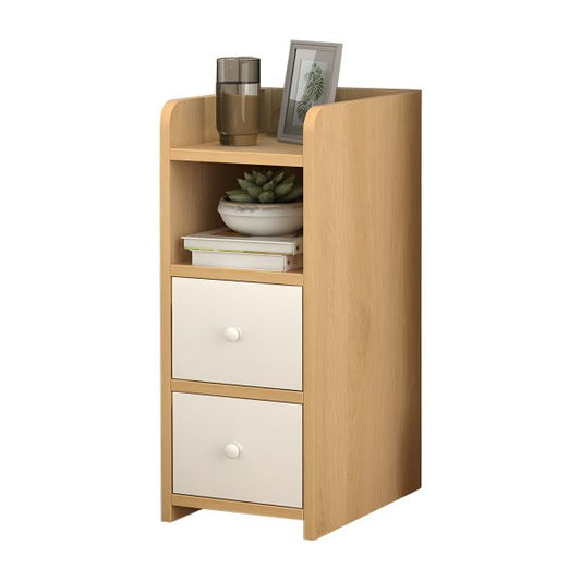 MFurn Contemporary Bedside  Wooden Table with 2 Drawer and Open Shelf Modern Bedroom Storage Cabinet Living Room Furniture-Various Colours