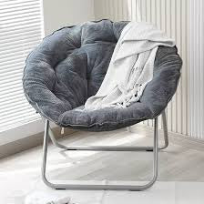 MFurn Folding Moon Chair Velvet Saucer Chair Various Colours