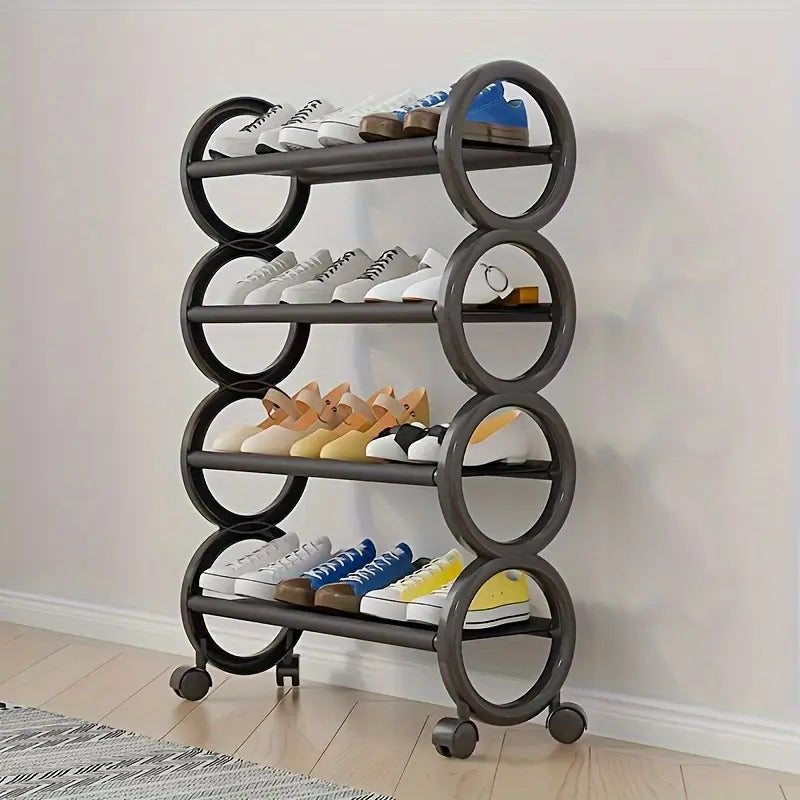 Mhome 4-Layer Shoe Rack with Circular Frame