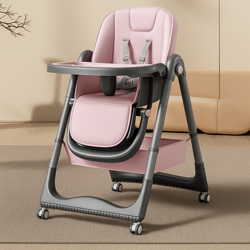 MBaby 3-in-1 Adjustable Baby High Chair – Reclining, Folding & Convertible