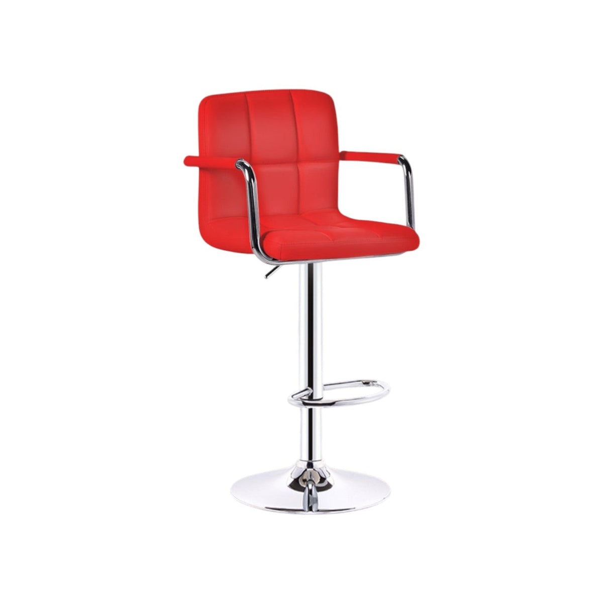 MFURN Adjustable Bar Stool PU Leather Swivel 62–83cm Black
