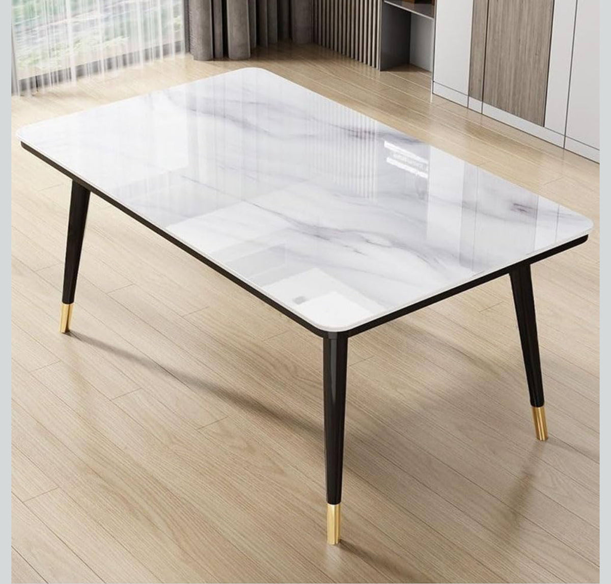 MFurn Trendy Marble Sintered Top Dining Table & Chair 5pc Set
