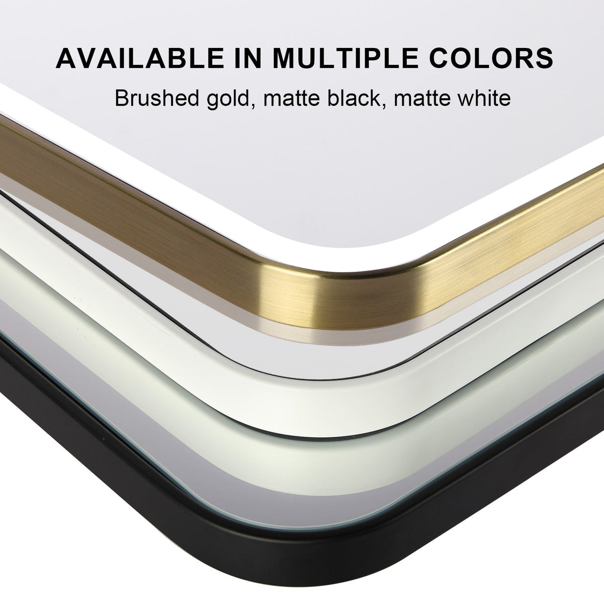 LED Rectangle Tubular Iron Frame Medium End Aluminium  Mirror- Various Options