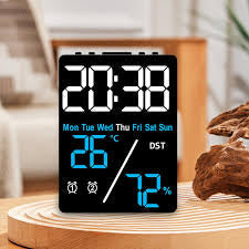Digital Alarm Clock Settings Practical with Dimmer LED Display Electronic Desk Clock for Indoor