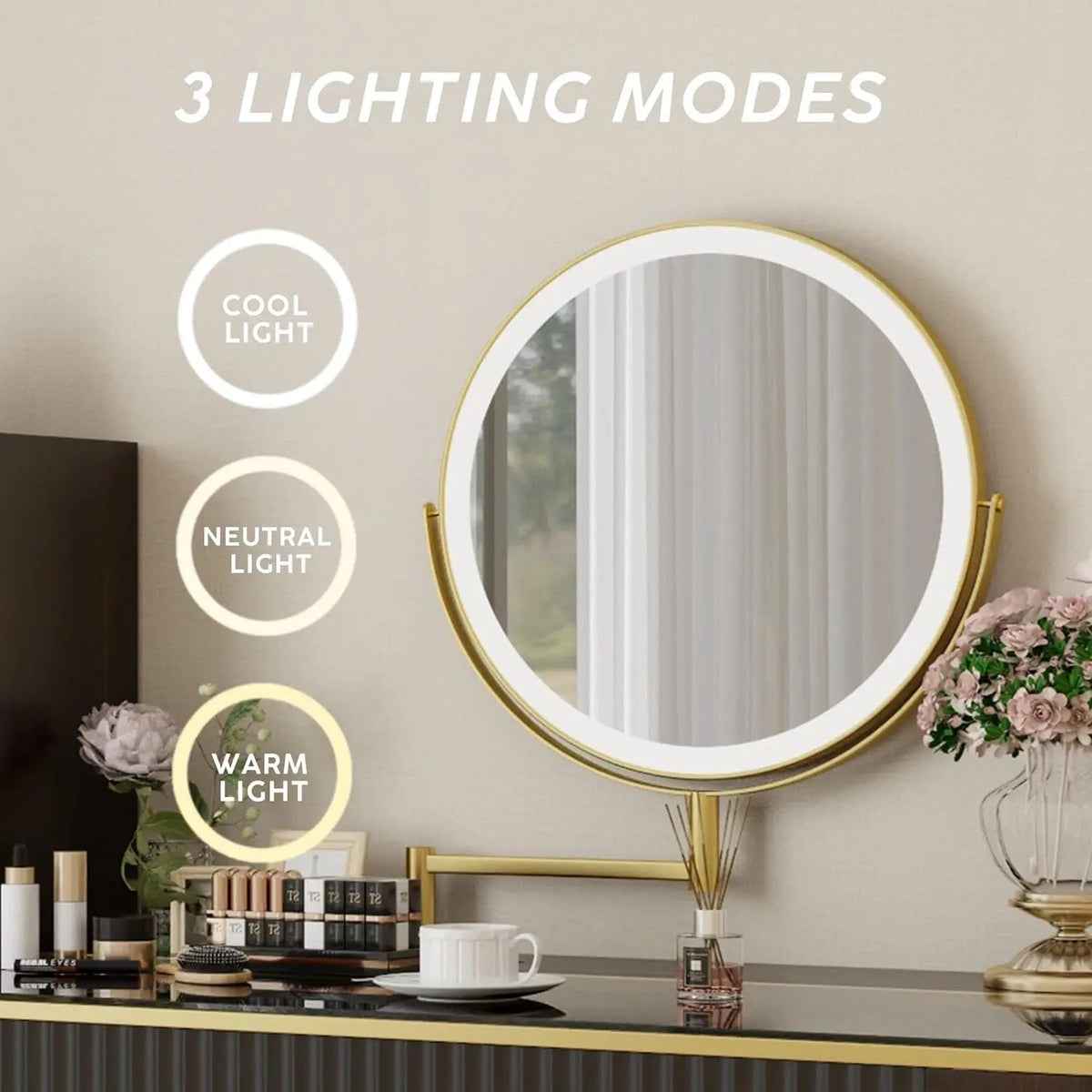 Nordic Style Modern Vanity Dresser With LED Mirror - Available In Brown or White Only PreOrder Sales Available!!!