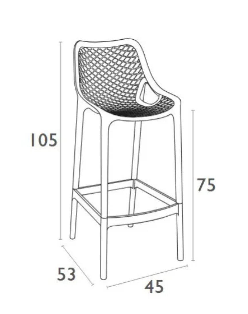 MFurn Outdoor Plastic Bar Stool – 75 cm Seat Height