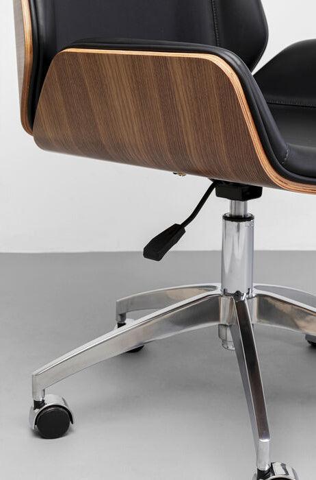 Ergonomic Black/Wood Office Chair